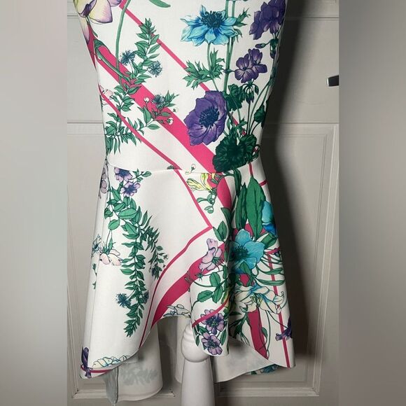 ASOS Floral Scuba Midi Dress Ruffle Mermaid Size 0 - Picture 7 of 8